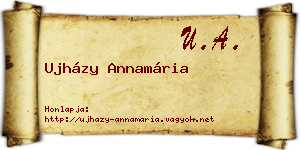 Ujházy Annamária névjegykártya