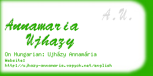 annamaria ujhazy business card